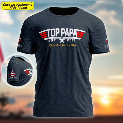 Personalized Gift Top Papa, Grandpa's Birthday, Father's Day Gift Trend T-Shirt