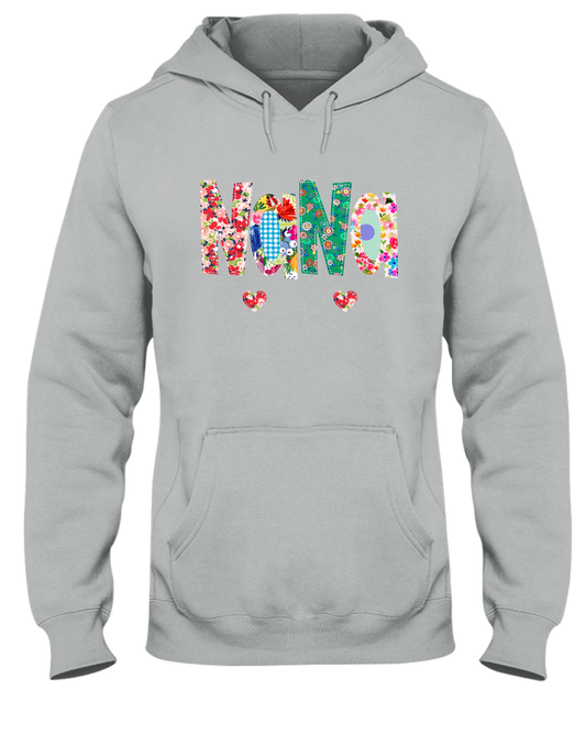 Custom Nana Floral Color And Grandkids Hoodie
