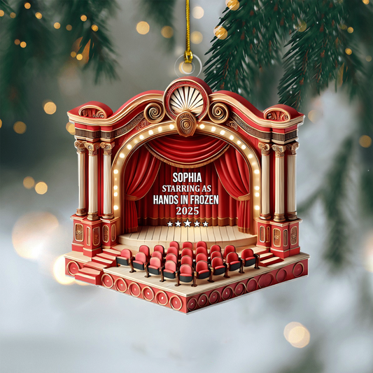 Personalized Theater Stage Ornament – Custom Name, Role & Year Drama Performance Christmas Decoration Ornament