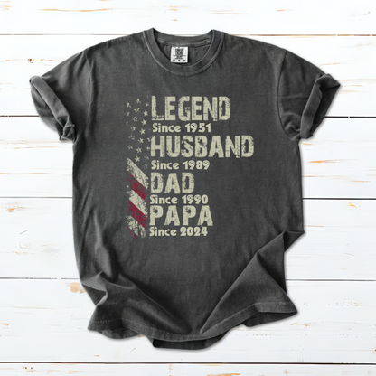 Legend Husband Dad Papa Since Father's Day Shirt
