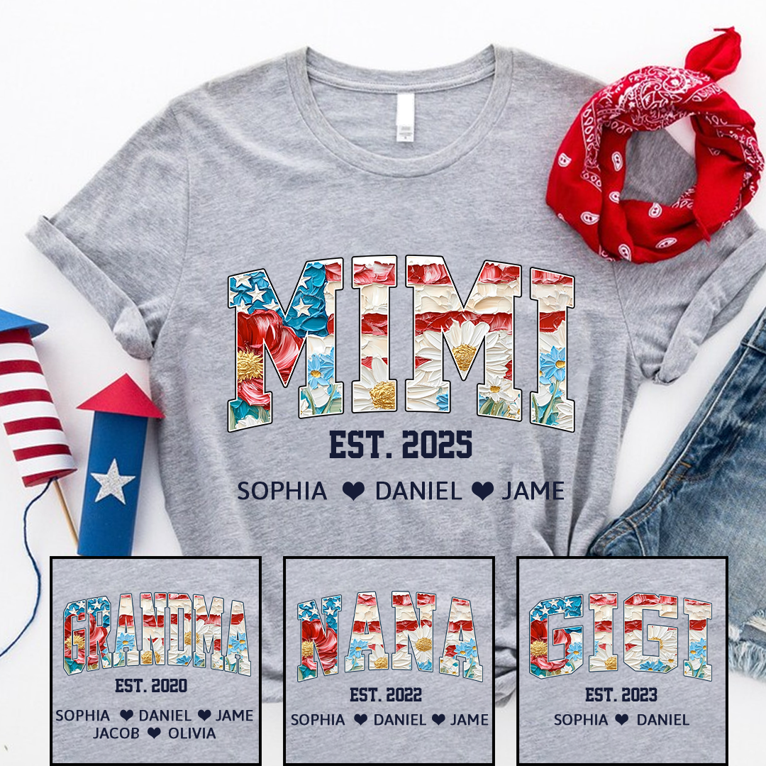 Mimi Flower America Flag Patriotic 4TH of July Gift