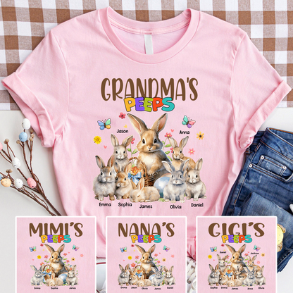 Grandma's Peeps Bunny Easter, Custom Grandma And Kids, Easter Day Gift TH