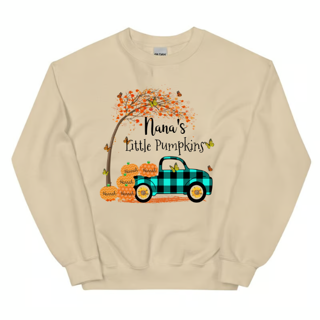 Grandma's Little Pumpkins And Grandkids Truck Autumn Sweatshirt