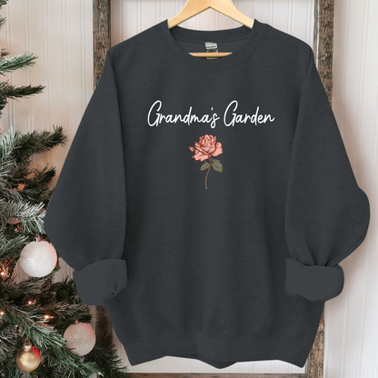 Personalized Grandma’s Garden Sweatshirt with Kids’ Names – Custom Flower Design Gift for Grandma