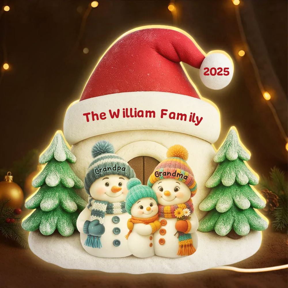 Snow House Family – Personalized Light Box, Festive Christmas Home Decoration & Heartfelt Gift for Loved Ones Light Box
