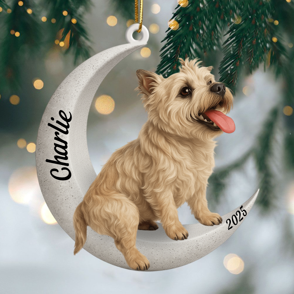 Custom CairnTerrier On The Moon Ornament 2025, Custom Double-Sided Acrylic Decoration, Unique Christmas Gift For Dog Lovers Ornament