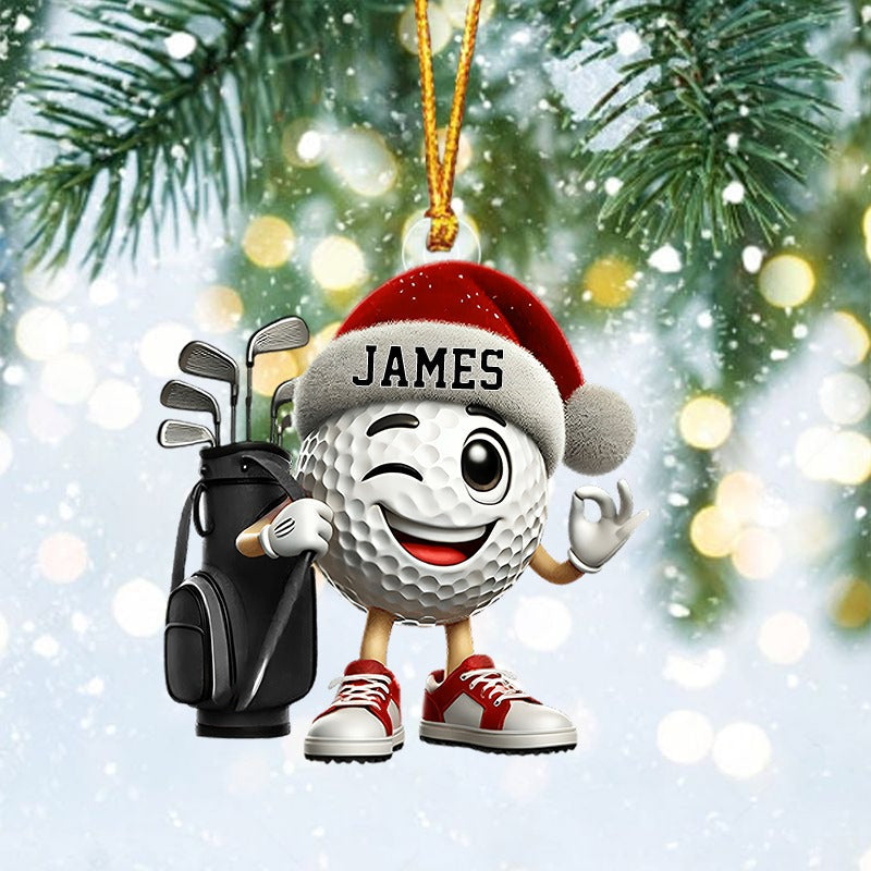 Personalized Golf Ball Ornament 2025 – Custom Name Christmas Ornament for Golfer, Golf Lovers Gift Ornament