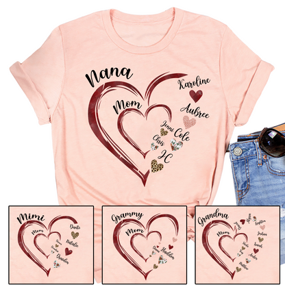 Heart Mom and Grandma CTH01 Classic Canvas