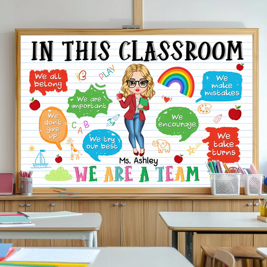 Adorable Teacher Personalized Poster, Custom Teacher Gift, Teacher Appreciation Decor, Back To School Classroom Decoration Poster