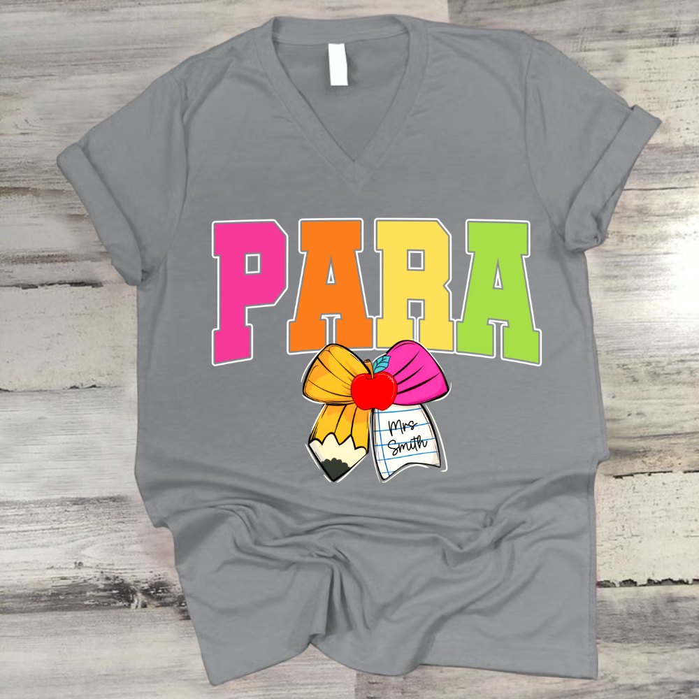 Custom Coquette Bow Para/Librarian/ Counselor Teacher Back to School