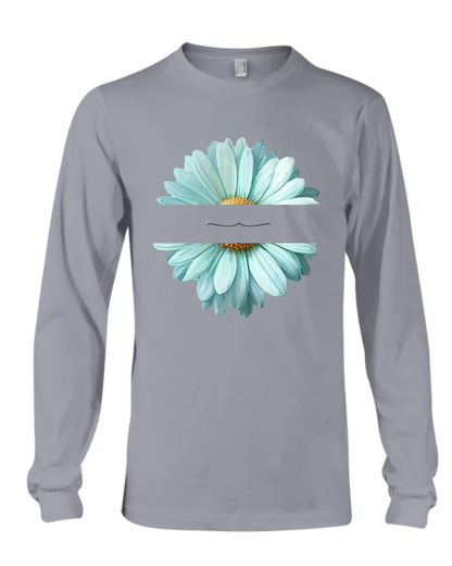 Grandma Flower Daisy Color Blue And Grandkids Mother's Day T-Shirt