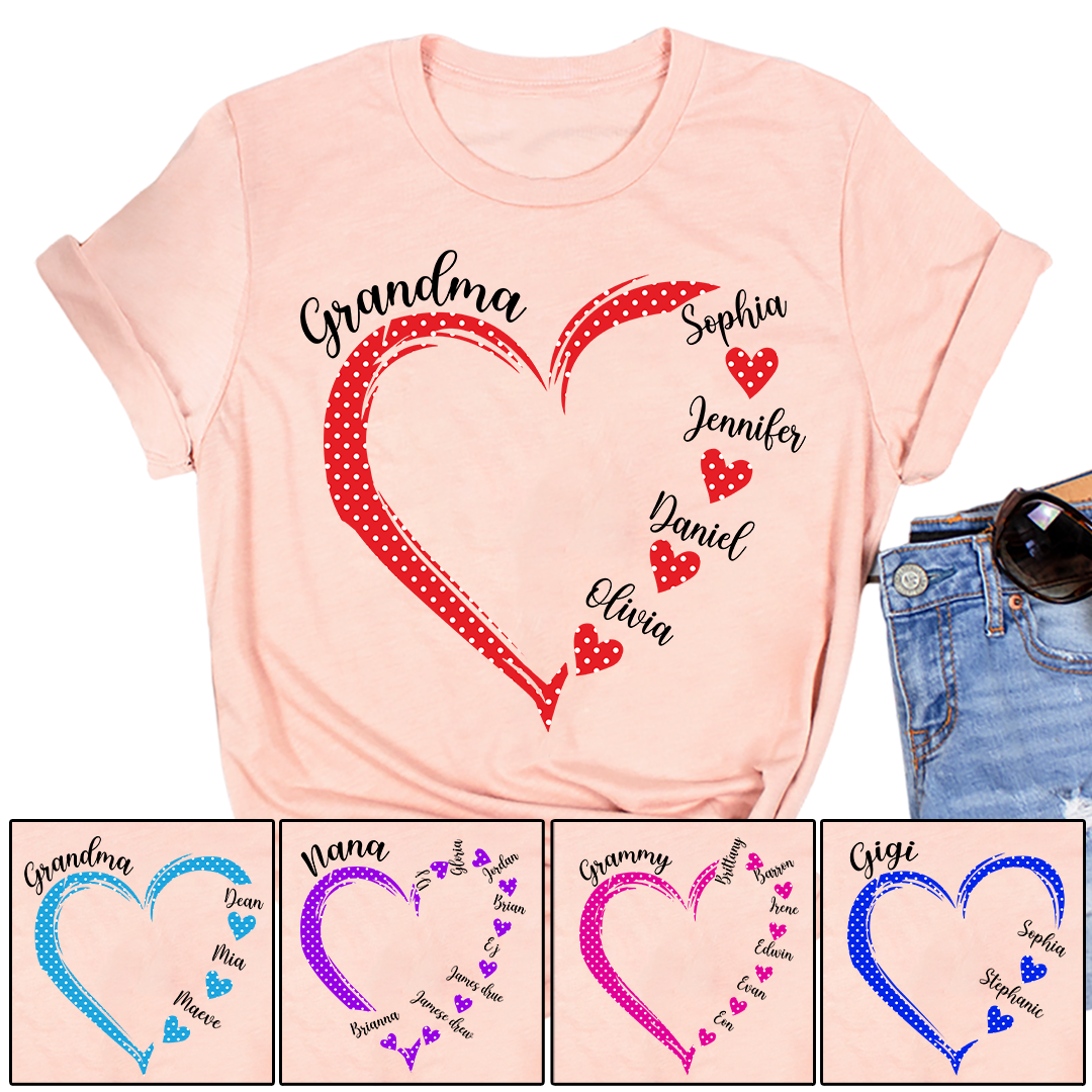 Color Heart Grandma And Grandkids Classic Canvas