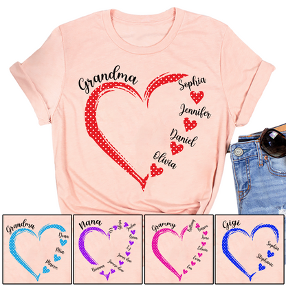 Color Heart Grandma And Grandkids Classic Canvas