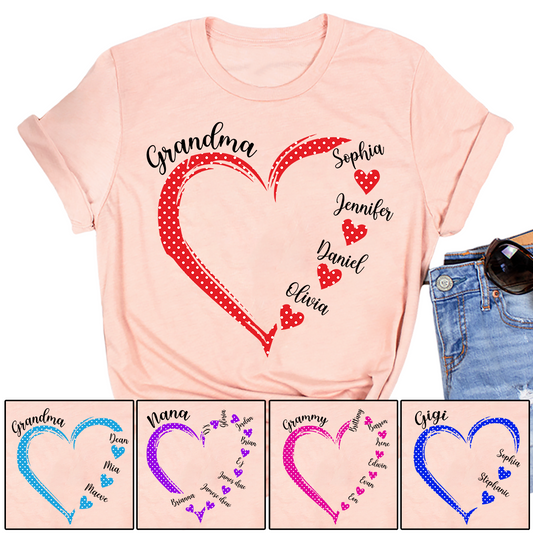 Color Heart Grandma And Grandkids Classic Canvas