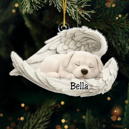 Custom Central Asian Shepherd Dog Angel Dog Ornament – Personalized Sleeping Dog Christmas Gift for Dog Lovers, Pet Memorial Tree Decoration Ornament