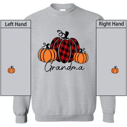 Fall Pumpkin Grandma Est Year And Kids CTH01 Sweatshirt