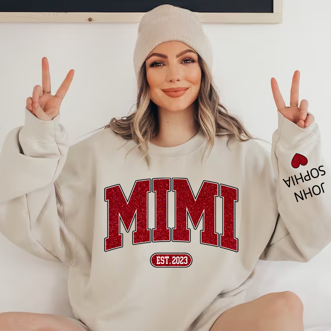 Mimi Grandma Nana And Kids Glitter CTH01 Sweatshirt