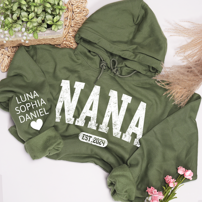 Personalize Mom Nana, Mimi, Grandma Gift Custom Name Kids CTH01 Hoodie