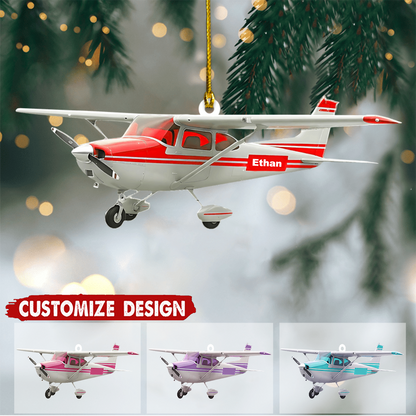Personalized Airplane Christmas Ornament 2025, Custom Acrylic Decoration, Unique Holiday Gift For Travelers Aviators And Helicopter Lovers Ornament