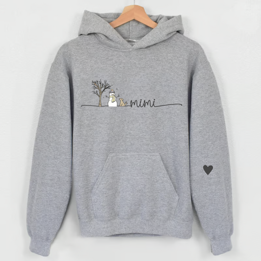Mimi Christmas Snowman And Grandkids Hoodie