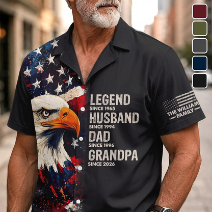 Custom Unisex Tropical Hawaiian Aloha Shirt - Personalized America 250th Anniversary Father's Day Gifts For Dad, Grandpa - Strong Fathers Strong Families Hawaiian