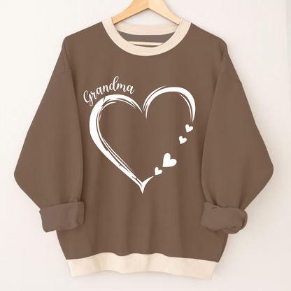 Personalized Grandma Heart Sweatshirt with Grandkids Names – Custom Family Gift