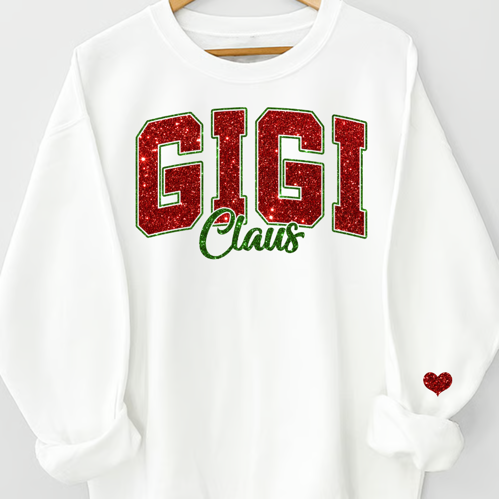 Custom Gigi Claus Christmas And Kids Sweatshirt