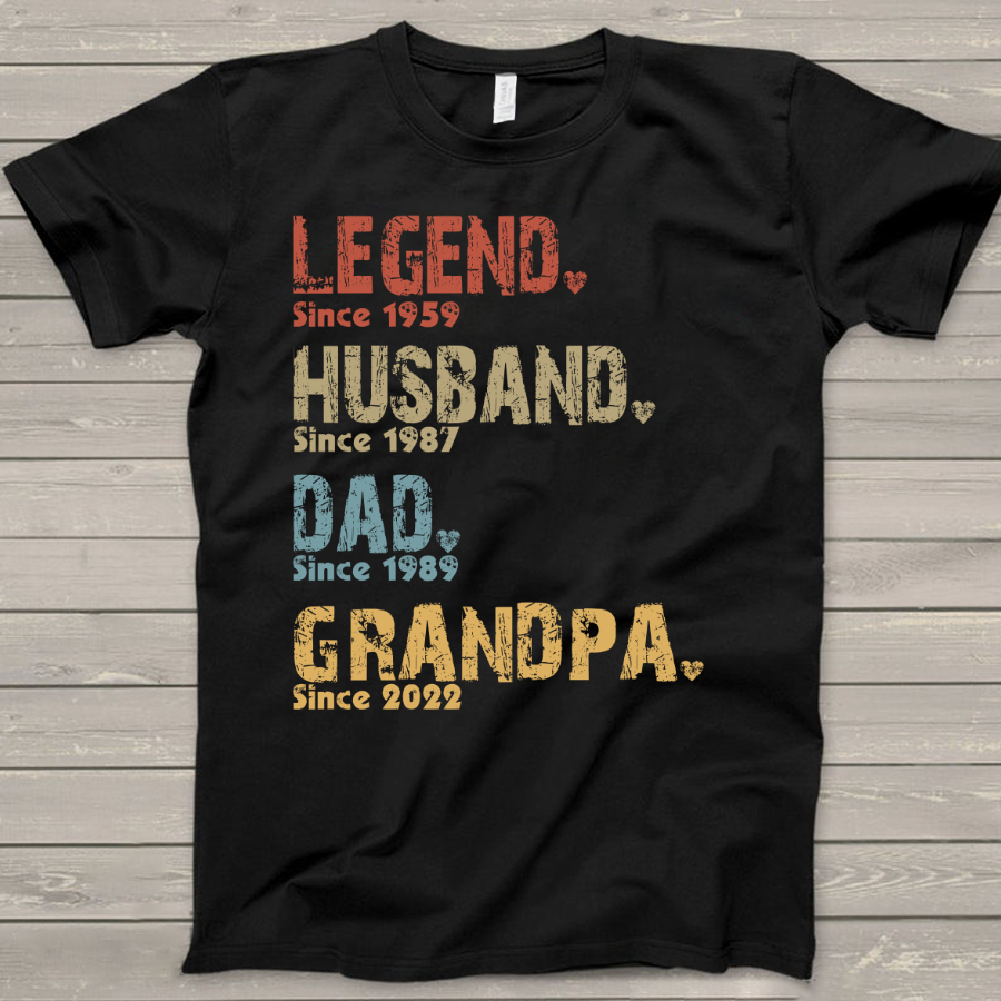 Personalized Papa Shirt Legend Husband Dad Grandpa Custom Grandpa Papa Dad Pops Shirt Father's Day Shirt T-Shirt
