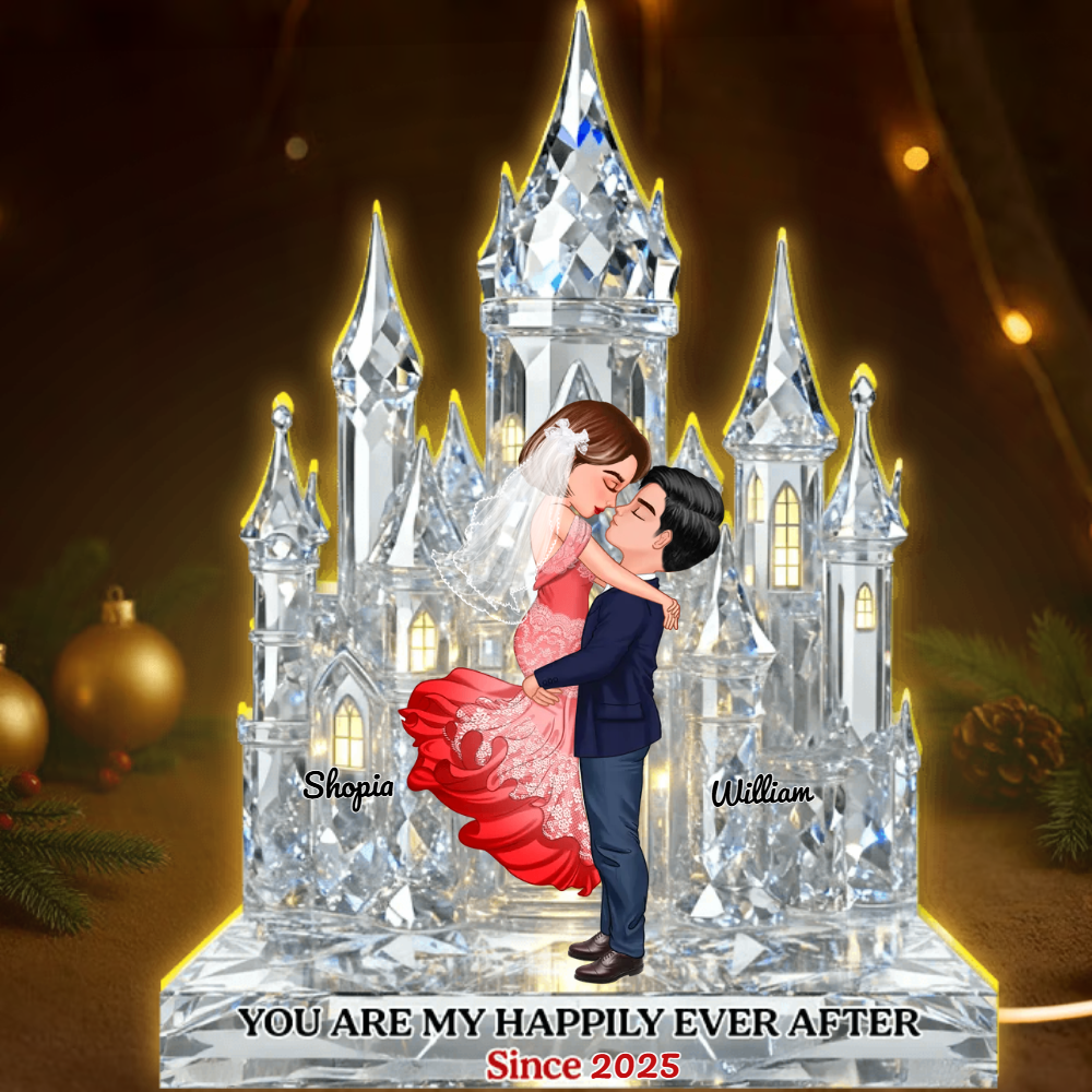 You Are My Happily Ever After Acrylic Light Box, Custom Romantic Night Light, Warm Glow Bookshelf Display, Creative Gift for Couples