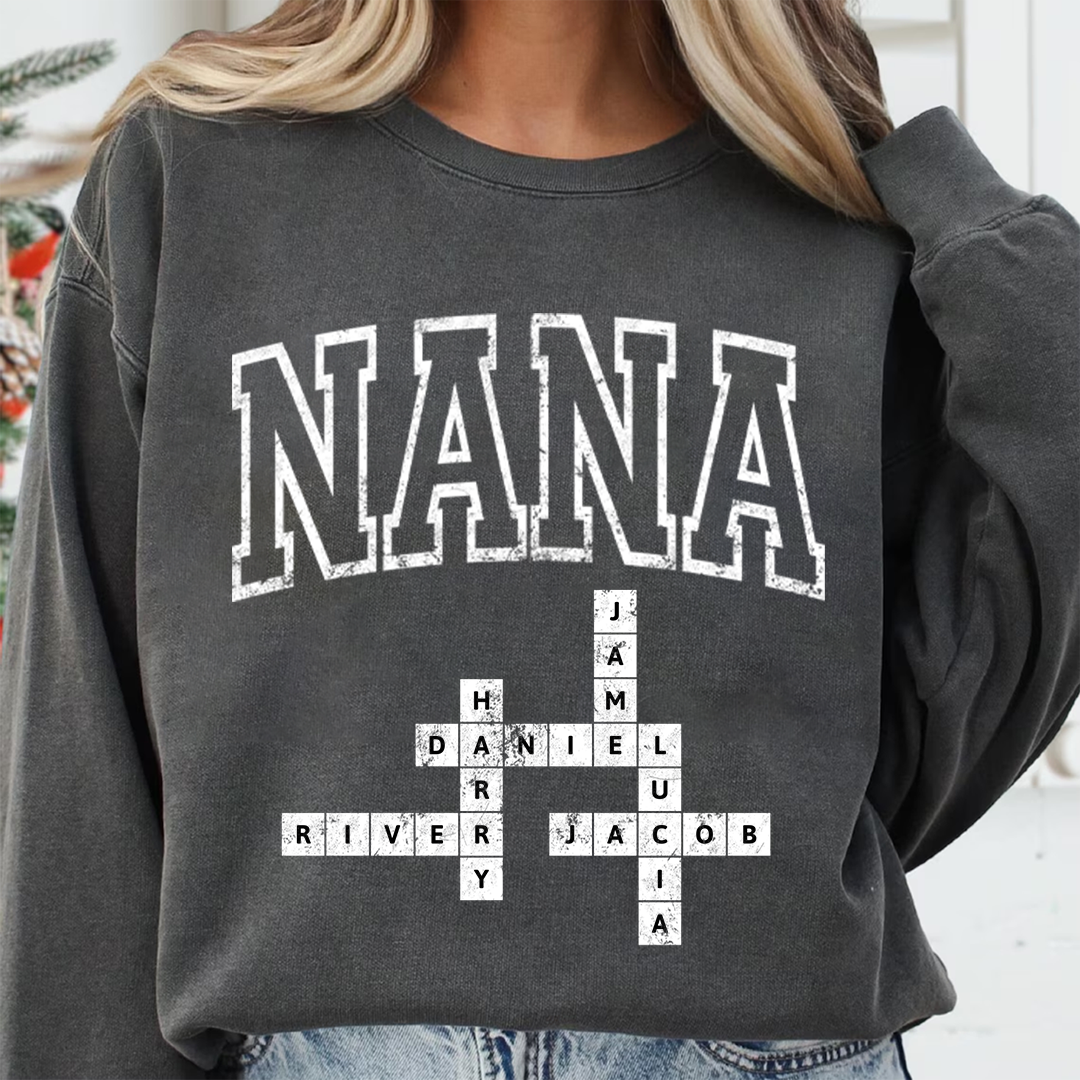 Personalized Gigi Mimi Nana Mama Grandkids Crossword Name