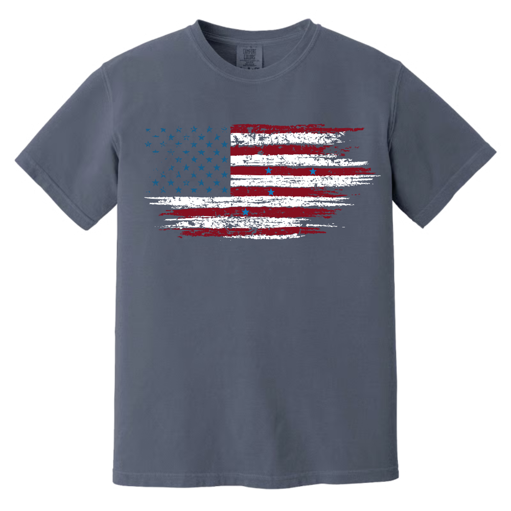 Comfort Colors® Father Day Shirt, Papa Ands Grandkids Flag American