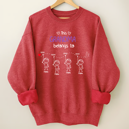 Personalized Grandma Shirt with Kids Names & Birth Years, Custom Family Timeline T-Shirt Gift
