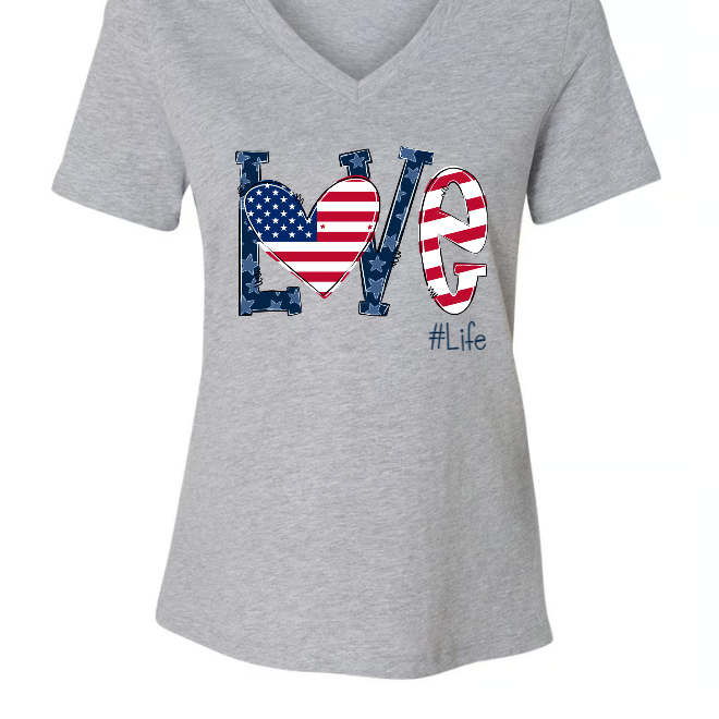 Personalized Love Gigi Life American Flag T-Shirt