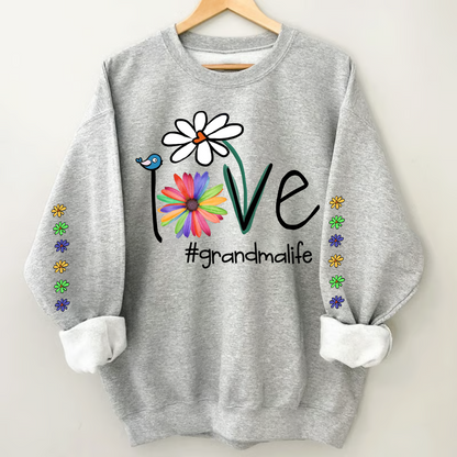 Personalized Love Grandma Life Flower CTH01 Sweatshirt