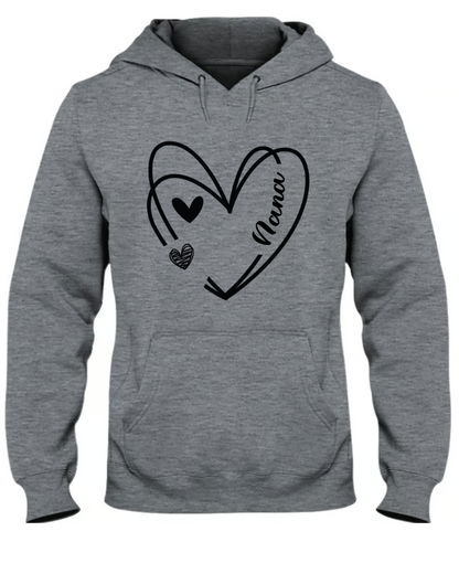 Nana And Kids Hand Draw Heart Custom Name CTH01