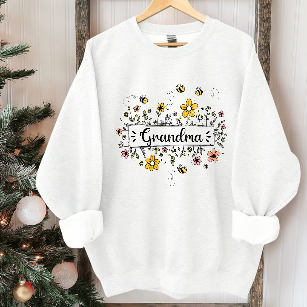 Personalized Grandma Flower Bee And Grandkids Custom Names