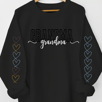 Personalized Grandma Name Sweatshirt, Warm Gift for Grandma And Grandchild