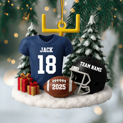 Personalized Football Team Ornament – Custom Player Uniform Gift for Fans & Lovers Ornament