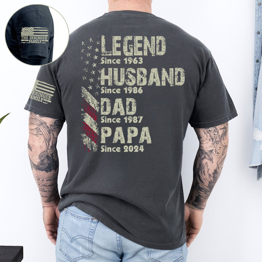 Personalized Legend Husband Dad Papa Since Father's Day T-Shirt