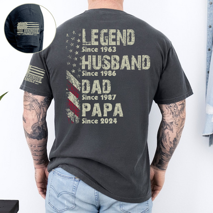 Personalized Legend Husband Dad Papa Since Father's Day T-Shirt