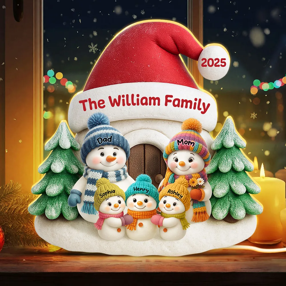 Snow House Family – Personalized Light Box, Festive Christmas Home Decoration & Heartfelt Gift for Loved Ones Light Box