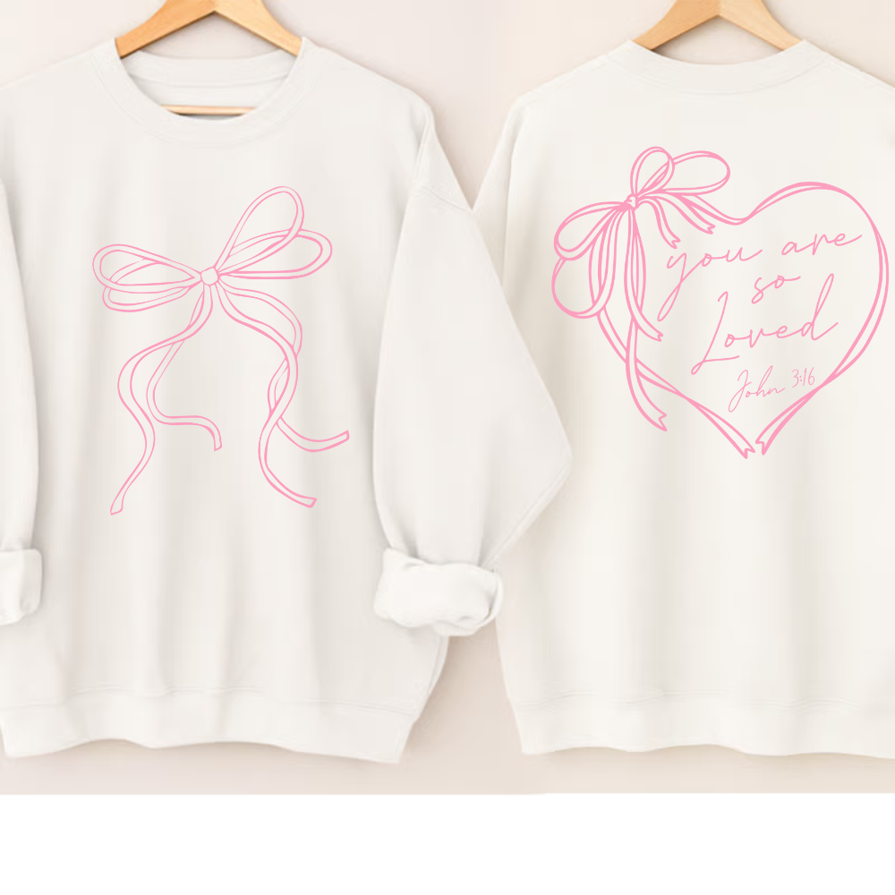 Coquette Bow Custom Gigi - You Are So Loved Jesus Valentine
