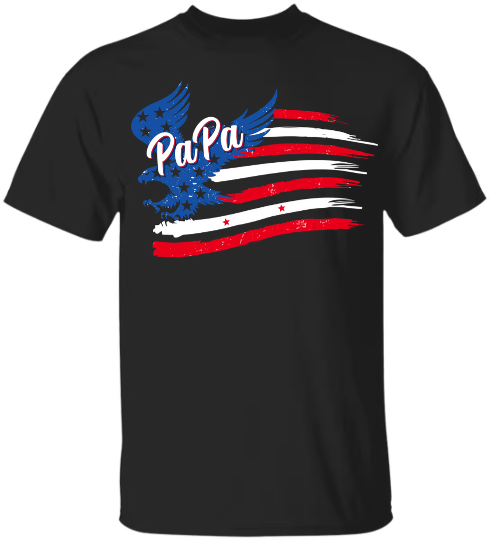 Comfort Colors® Papa with Grandkids Names 4th Of July G09 T-Shirt