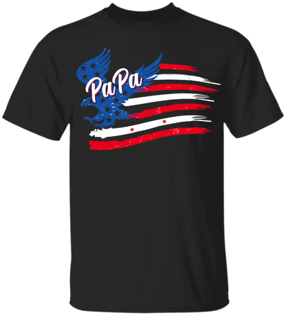 Comfort Colors® Papa with Grandkids Names 4th Of July G09 T-Shirt