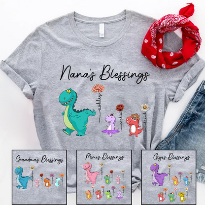 Nana's Blessings Nana Saurus And Kids Custom
