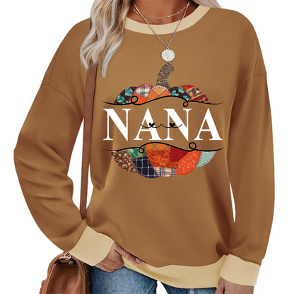 Preppy Floral Fall Pumpkin Halloween Nana And Grandkids
