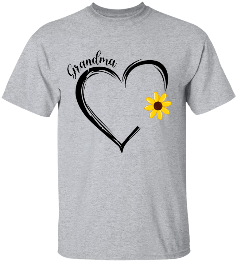 Personalized Grandma Heart Flower Color With Kids, Mother's Day TH