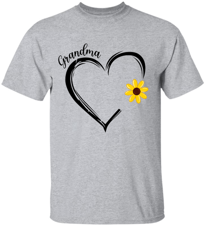 Personalized Grandma Heart Flower Color With Kids, Mother's Day TH