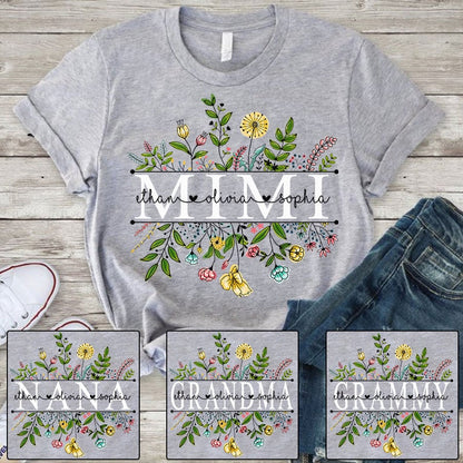 Personalized Wildflower Mimi, Grandma Shirt