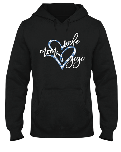 Wife Mom Gigi Est Year Blue Flower Longsleeve